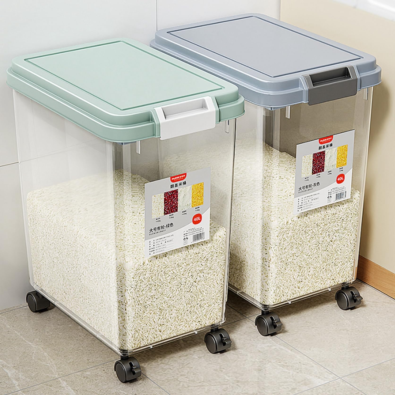 Amazon｜米びつ こめびつ ライスストッカー キャスター付き ライス